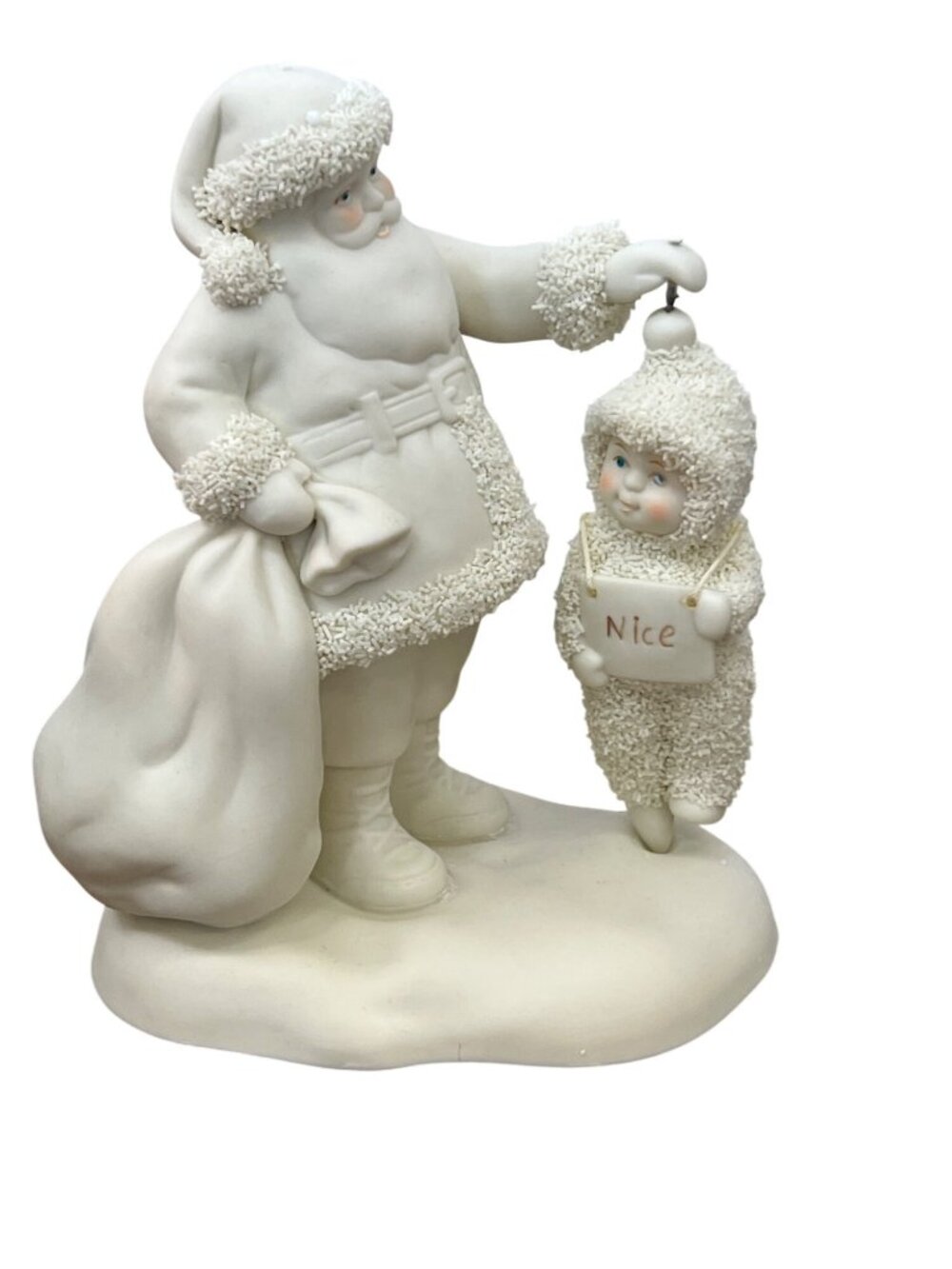 Department 56 He's Checking His List Santa Figurine Collectible Resin White Holi